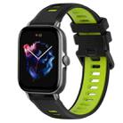 For Amazfit GTS 3 20mm Sports Two-Color Silicone Watch Band(Black+Green) - 1