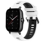 For Amazfit GTS 2E 20mm Sports Two-Color Silicone Watch Band(White+Black) - 1