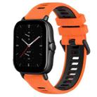 For Amazfit GTS 2E 20mm Sports Two-Color Silicone Watch Band(Orange+Black) - 1