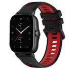 For Amazfit GTS 2E 20mm Sports Two-Color Silicone Watch Band(Black+Red) - 1