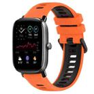 For Amazfit GTS 2 Mini 20mm Sports Two-Color Silicone Watch Band(Orange+Black) - 1