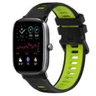 For Amazfit GTS 2 Mini 20mm Sports Two-Color Silicone Watch Band(Black+Green) - 1