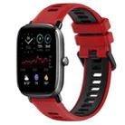 For Amazfit GTS 2 Mini 20mm Sports Two-Color Silicone Watch Band(Red+Black) - 1