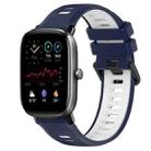 For Amazfit GTS 2 Mini 20mm Sports Two-Color Silicone Watch Band(Midnight Blue+White) - 1