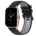 For Amazfit GTS 2 20mm Sports Two-Color Silicone Watch Band(Black+Grey) - 1