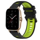 For Amazfit GTS 2 20mm Sports Two-Color Silicone Watch Band(Black+Green) - 1