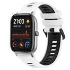 For Amazfit GTS 20mm Sports Two-Color Silicone Watch Band(White+Black) - 1