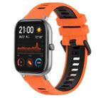 For Amazfit GTS 20mm Sports Two-Color Silicone Watch Band(Orange+Black) - 1