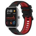 For Amazfit GTS 20mm Sports Two-Color Silicone Watch Band(Black+Red) - 1