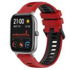 For Amazfit GTS 20mm Sports Two-Color Silicone Watch Band(Red+Black) - 1