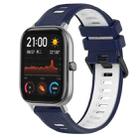 For Amazfit GTS 20mm Sports Two-Color Silicone Watch Band(Midnight Blue+White) - 1