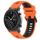 For Amazfit GTR 42mm 20mm Sports Two-Color Silicone Watch Band(Orange+Black) - 1