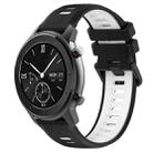 For Amazfit GTR 42mm 20mm Sports Two-Color Silicone Watch Band(Black+White) - 1