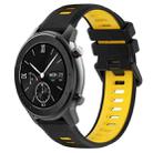 For Amazfit GTR 42mm 20mm Sports Two-Color Silicone Watch Band(Black+Yellow) - 1