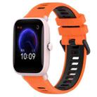 For Amazfit Pop Pro 20mm Sports Two-Color Silicone Watch Band(Orange+Black) - 1