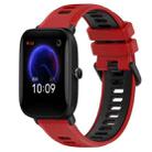 For Amazfit Pop 20mm Sports Two-Color Silicone Watch Band(Red+Black) - 1