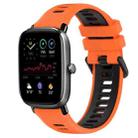 For Amazfit GTS 4 Mini 20mm Sports Two-Color Silicone Watch Band(Orange+Black) - 1