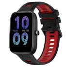 For Amazfit Bip3 20mm Sports Two-Color Silicone Watch Band(Black+Red) - 1