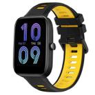 For Amazfit Bip3 20mm Sports Two-Color Silicone Watch Band(Black+Yellow) - 1