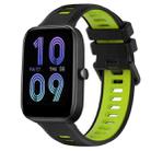 For Amazfit Bip3 20mm Sports Two-Color Silicone Watch Band(Black+Green) - 1