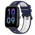 For Amazfit Bip3 20mm Sports Two-Color Silicone Watch Band(Midnight Blue+White) - 1