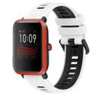 For Amazfit Bip 1S 20mm Sports Two-Color Silicone Watch Band(White+Black) - 1