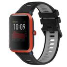 For Amazfit Bip 1S 20mm Sports Two-Color Silicone Watch Band(Black+Grey) - 1