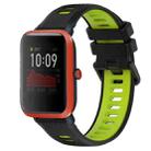 For Amazfit Bip 1S 20mm Sports Two-Color Silicone Watch Band(Black+Green) - 1