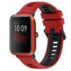 For Amazfit Bip 1S 20mm Sports Two-Color Silicone Watch Band(Red+Black) - 1