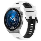 For Huawei Watch GT3 Pro 43mm 20mm Sports Two-Color Silicone Watch Band(White+Black) - 1