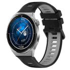 For Huawei Watch GT3 Pro 43mm 20mm Sports Two-Color Silicone Watch Band(Black+Grey) - 1