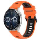 For Huawei Watch GT3 42mm 20mm Sports Two-Color Silicone Watch Band(Orange+Black) - 1