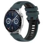 For Huawei Watch GT3 42mm 20mm Sports Two-Color Silicone Watch Band(Olive Green+Black) - 1