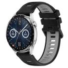 For Huawei Watch GT3 42mm 20mm Sports Two-Color Silicone Watch Band(Black+Grey) - 1