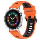 For Huawei Watch GT2 42mm 20mm Sports Two-Color Silicone Watch Band(Orange+Black) - 1