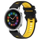 For Huawei Watch GT2 42mm 20mm Sports Two-Color Silicone Watch Band(Black+Yellow) - 1