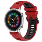 For Huawei Watch GT2 42mm 20mm Sports Two-Color Silicone Watch Band(Red+Black) - 1