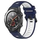 For Huawei Watch 2 20mm Sports Two-Color Silicone Watch Band(Midnight Blue+White) - 1