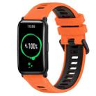 For Honor Watch ES 20mm Sports Two-Color Silicone Watch Band(Orange+Black) - 1