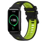 For Honor Watch ES 20mm Sports Two-Color Silicone Watch Band(Black+Green) - 1