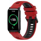 For Honor Watch ES 20mm Sports Two-Color Silicone Watch Band(Red+Black) - 1