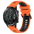 For Honor Magic Watch2 42mm 20mm Sports Two-Color Silicone Watch Band(Orange+Black) - 1