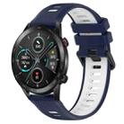 For Honor Magic Watch2 42mm 20mm Sports Two-Color Silicone Watch Band(Midnight Blue+White) - 1