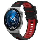 For Huawei Watch GT3 Pro 46mm 22mm Sports Two-Color Silicone Watch Band(Black+Red) - 1