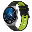 For Huawei Watch GT3 Pro 46mm 22mm Sports Two-Color Silicone Watch Band(Black+Green) - 1