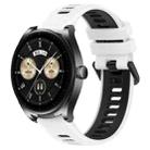 For Huawei Watch Buds 22mm Sports Two-Color Silicone Watch Band(White+Black) - 1