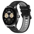 For Huawei Watch Buds 22mm Sports Two-Color Silicone Watch Band(Black+Grey) - 1