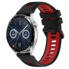 For Huawei Watch GT3 46mm 22mm Sports Two-Color Silicone Watch Band(Black+Red) - 1