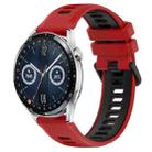 For Huawei Watch GT3 46mm 22mm Sports Two-Color Silicone Watch Band(Red+Black) - 1