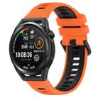 For Huawei Watch GT Runner 22mm Sports Two-Color Silicone Watch Band(Orange+Black) - 1